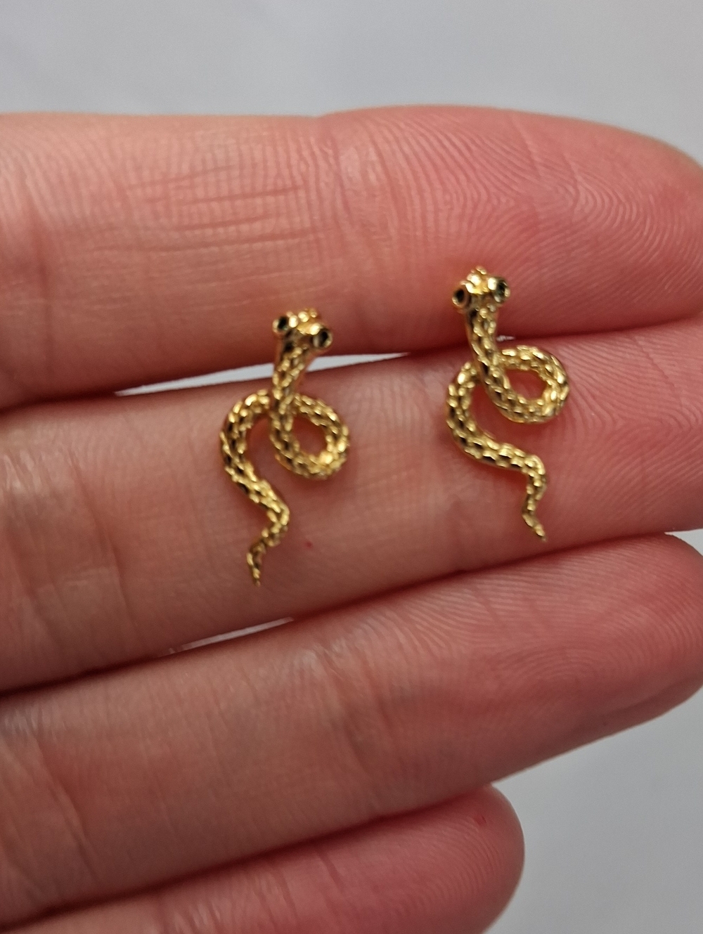 Gold Snake Stud Earrings